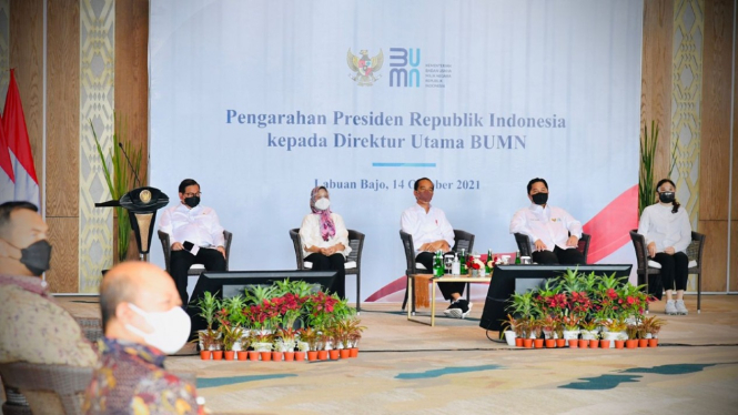 Presiden Jokowi beri pengarahan kepada sejumlah Direktur Utama BUMN