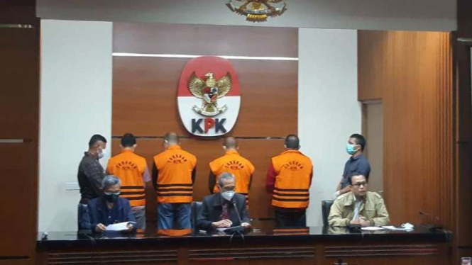 KPK saat mengumumkan status Bupati Musi Banyuasin sebagai tersangka.