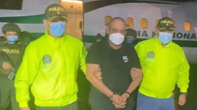Pasukan keamanan di Kolombia menangkap gembong narkoba Dairo Antonio Usuga.