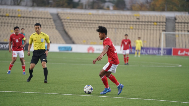 Bagus Kahfi di laga Timnas Indonesia U-23 vs Australia