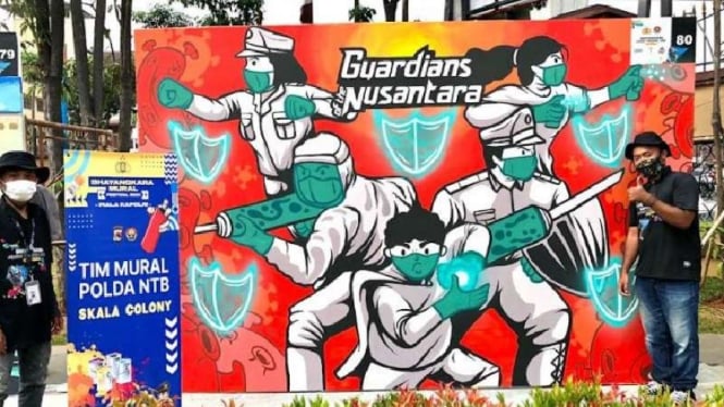 Perwakilan dari NTB juara harapan 5 lomba mural Polri