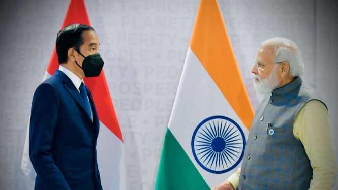 Presiden Joko Widodo menggelar pertemuan bilateral dengan PM India Narendra Modi