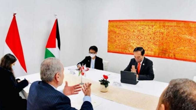 Pertemuan bilateral Presiden Jokowi dan PM Palestina di sela-sela COP26