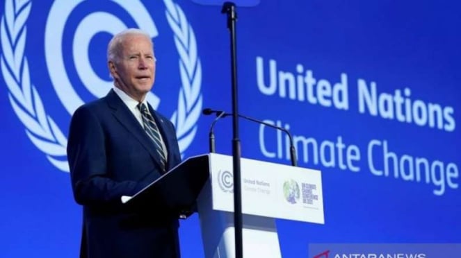 Prezydent USA Joe Biden przemawia podczas szczytu COP26 w Glasgow