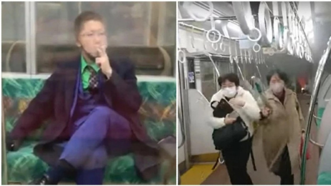 Pria berpakaian joker menikam 17 orang di kereta bawah tanah di Tokyo, Jepang.