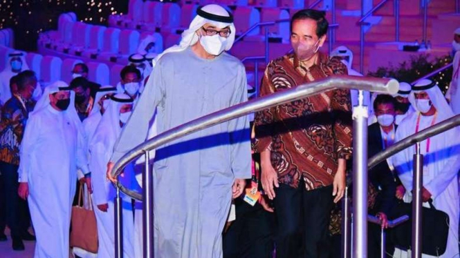 Presiden Jokowi bertemu Pangeran Sheikh Mohammed Bin Zayed Al Nahyan (MBZ).