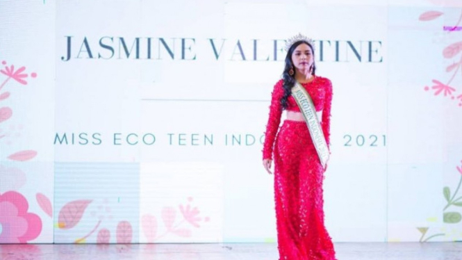 Jasmine Sylphia Valentine di Ajang Miss Eco Teen International 2021