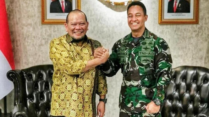 Ketua DPD RI, AA LaNyalla bersama Calon Panglima TNI, Jenderal Andika Perkasa