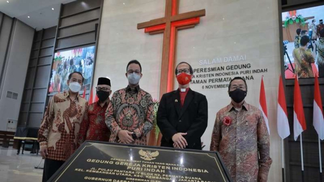 Gubernur DKI Jakarta Anies Baswedan meresmikan GKI Puri Indah Jakbar