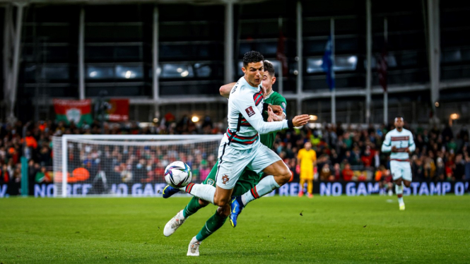 Cristiano Ronaldo saat Portugal vs Rep. Irlandia