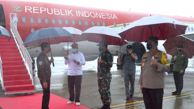 Presiden Jokowi Tiba di Bandara Internasional Lombok Zainuddin Abdul Majid NTB