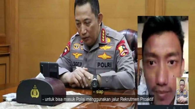Kapolri Jenderal Listyo Sigit Prabowo video call dengan atlet lompat galah