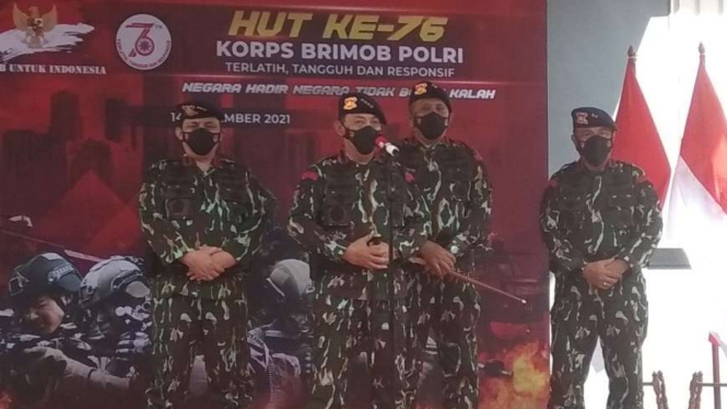 Kapolri Jenderal Listyo Sigit Prabowo di HUT ke-76 Brimob.