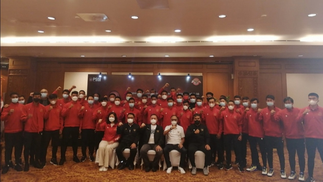 Skuad Timnas Indonesia U-18 yang berangkat ke Turki. 