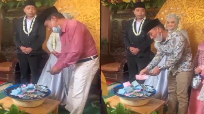 Viral Baskom Uang Kondangan Ditaruh di Depan Pengantin