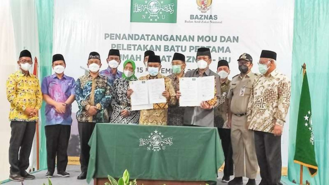 Baznas bersama NU melakukan MoU peletakan batu pertama Rumah Sehat Baznas 