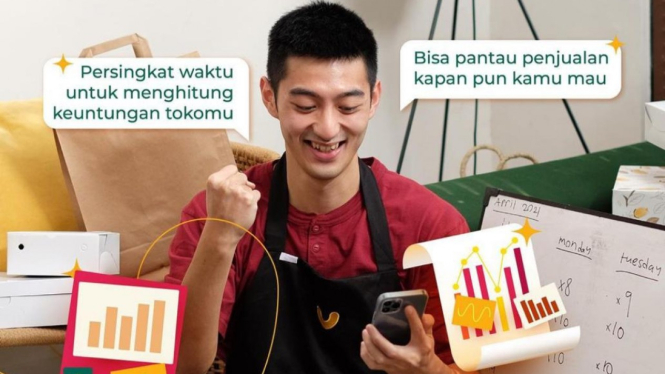 Ilustrasi aplikasi membantu pelaku usaha UMKM kuliner