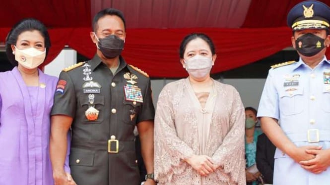 Ketua DPR Puan Maharani hadiri sertijab Panglima TNI di Cilangkap, Jakarta Timur