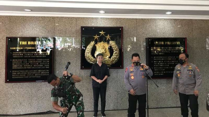 Panglima TNI Jenderal Andika Perkasa bertemu Kapolri Jenderal Listyo Sigit