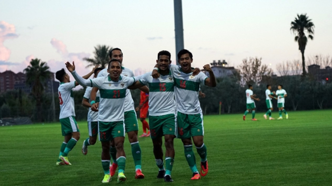 Selebrasi gol Timnas Indonesia
