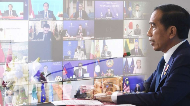 Presiden Jokowi Menghadiri KTT Asia-Europe Meeting (ASEM) ke-13 Secara Virtual 