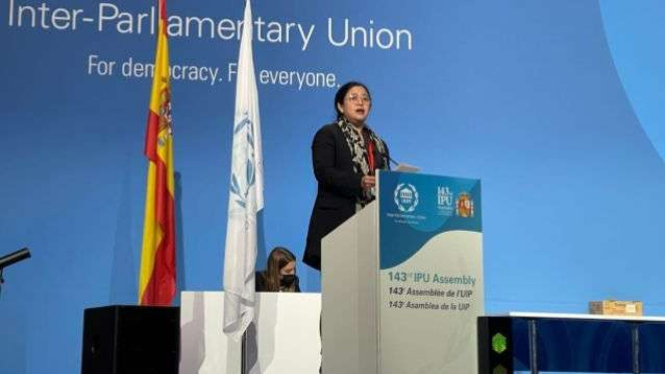 Ketua DPR Puan Maharani di Forum Parlemen Dunia, Madrid.
