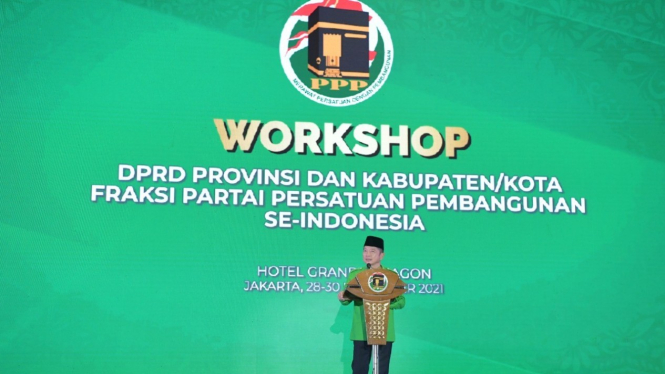 Ketua Umum PPP Suharso Monoarfa kumpulkan anggota DPRD PPP se-Indonesia.