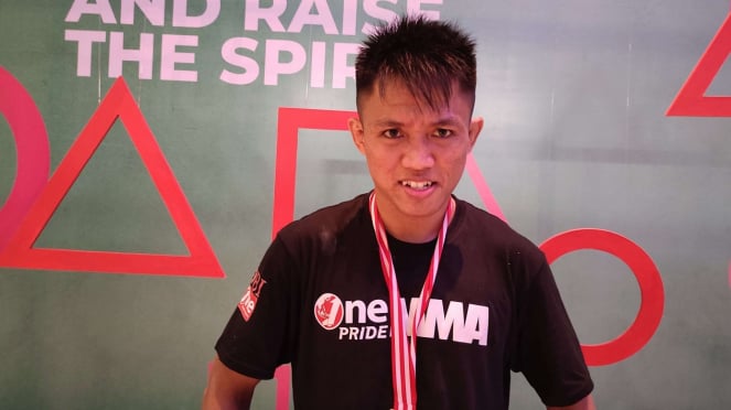 Fahri Rudiyanto usai bertanding di Fight Night 53 One Pride