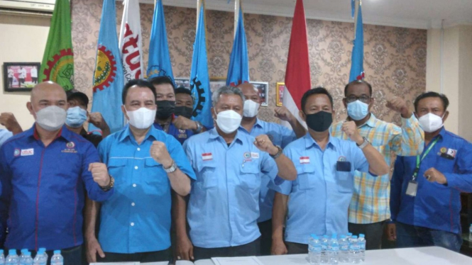 Buruh di Tangerang menolak keputusan UMK 2022 Provinsi Banten.