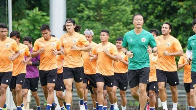 Latihan Timnas Indonesia di Singapura