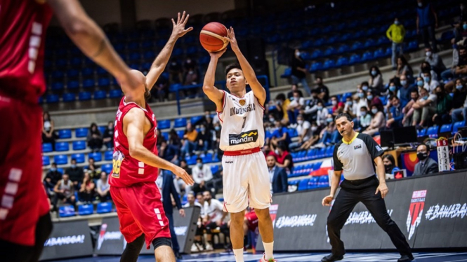 Timnas Basket Indonesia saat hadapi Lebanon