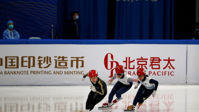 Australia tidak akan mengirimkan perwakilannya untuk menghadiri Olimpiade Musim Dingin di Beijing. (Reuters: Tingshu Wang)