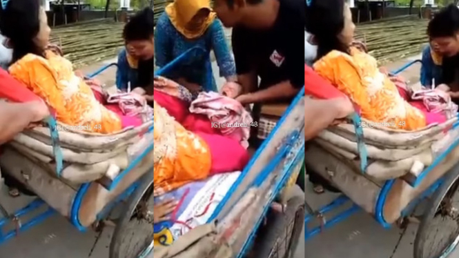 Viral Ibu Melahirkan di Atas Becak