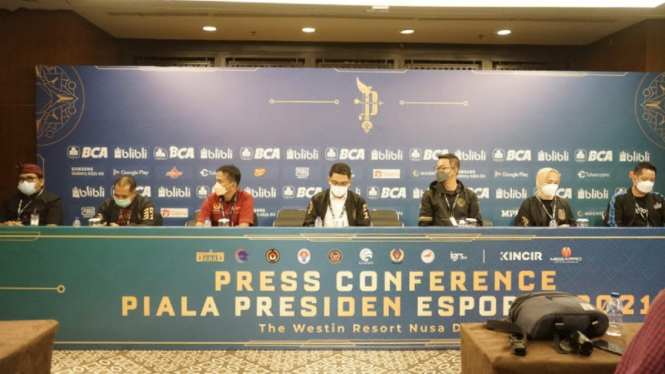 Konferensi pers pembukaan grand final Piala Presiden Esports 2021