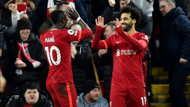 Dua bomber Liverpool, Sadio Mane dan Mohamed Salah. 