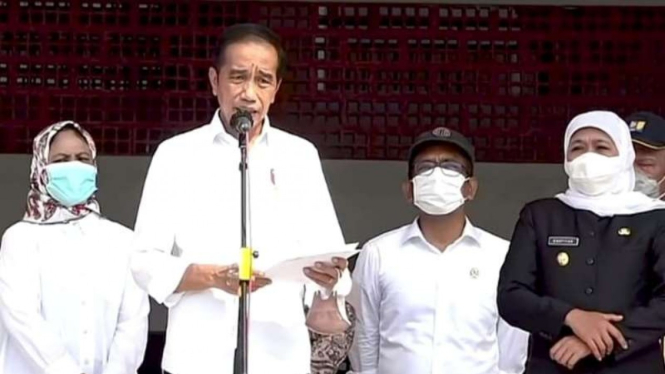 PResiden Joko Widodo meresmikan Pasar Ngawi.