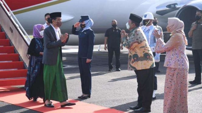 Presiden Jokowi Tiba di Lampung Membuka Muktamar NU ke-34