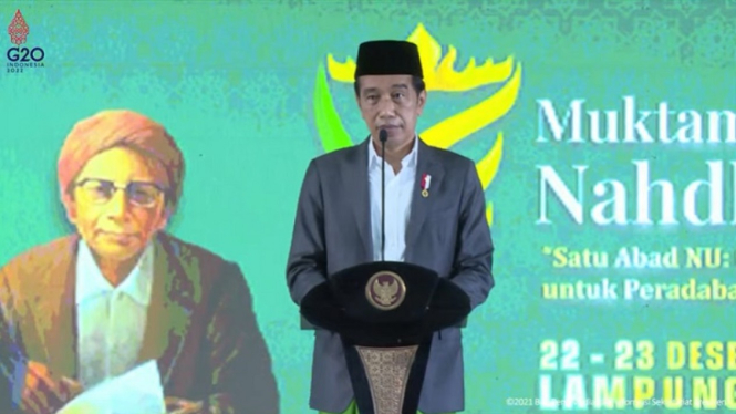 Presiden Jokowi membuka Muktamar NU ke-34 di Lampung
