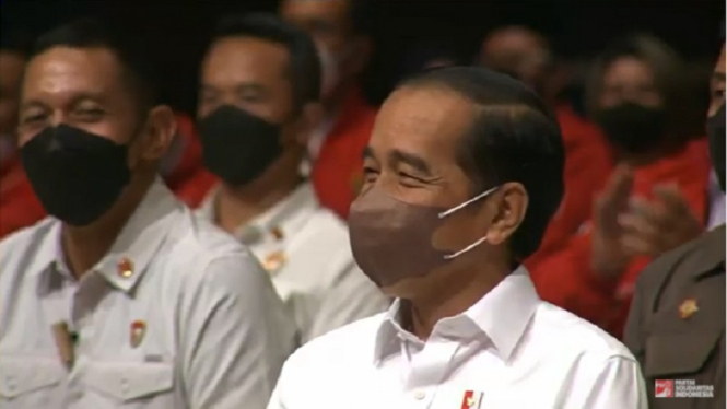 Presiden Jokowi saat menghadiri HUT Partai Solidaritas Indonesia (PSI)