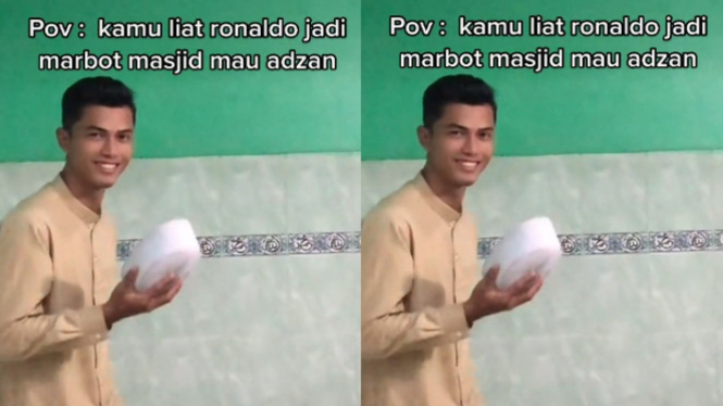 Viral Marbot Masjid Mirip Ronaldo 