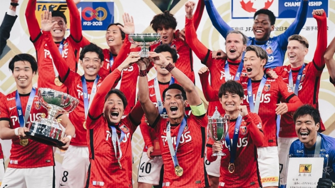 Pemain Urawa Red Diamonds di final Piala Kaisar 2021