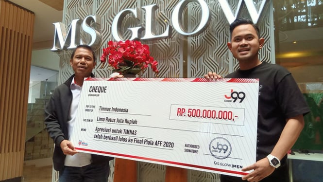Juragan 99 berikan bonus untuk Timnas Indonesia ke PSSI