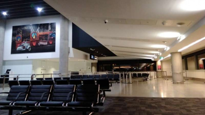 Gambaran ruang tunggu bandara di Australia