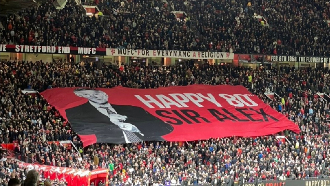 Ucapan selamat ulang tahun ke-80 untuk Sir Alex Ferguson. 