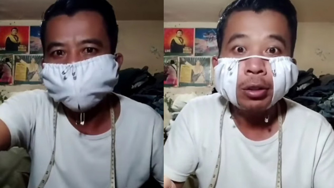 Viral Pria Pakai Masker Buka Tutup Mirip Gorden
