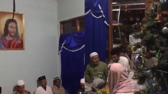 Viral Video Tahlilan dengan Ornamen Natalan 