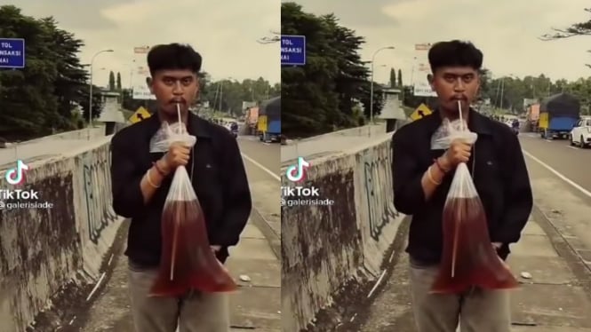 Viral Pria Minum Es Teh Manis Segede Gaban