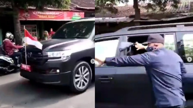 Viral Video Presiden Jokowi Lempar Kaos dari Dalam Mobil 