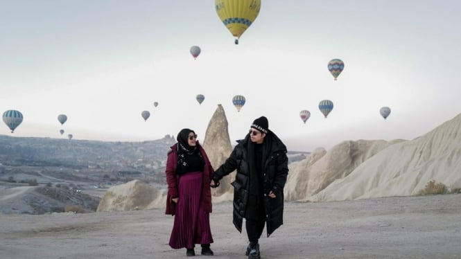 Aurel dan Atta Halilintar liburan di Cappadocia.