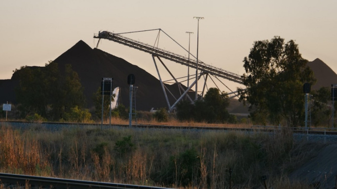 Tambang Sonoma di Bowen Basin Queensland menghasilkan hingga empat juta ton produk batu bara metalurgi dan termal. (ABC Rural: Tom Major)
